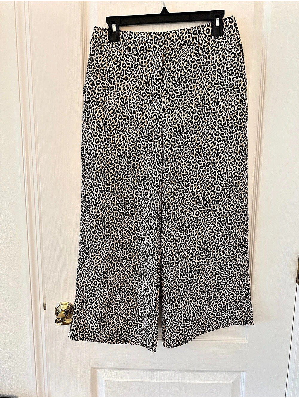 J Crew Animal Print Crop Wide Leg Pants
